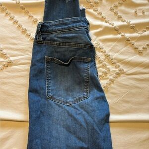 High rise skinny jeans raw hem